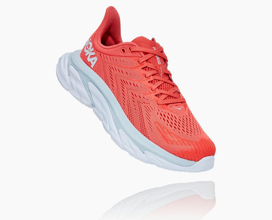 Hoka One One Running Shoes Womens Red/White - Clifton Edge - 13259QVUZ